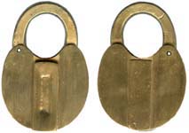 vintage brass locks w/ keys, Hurd Detroit & Wilson Bohannan long